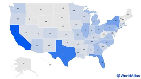 The 50 US States Ranked By Population - WorldAtlas