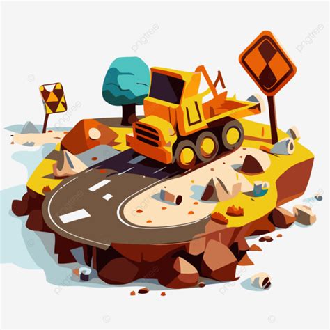 Road Construction Vector, Sticker Clipart Constructions Scene Icon Concept Construction For ...