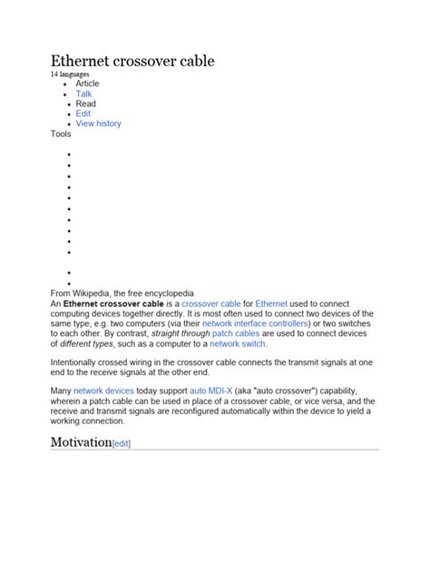 Ethernet Crossover Cable | PDF | Computer Engineering | Electrical ...