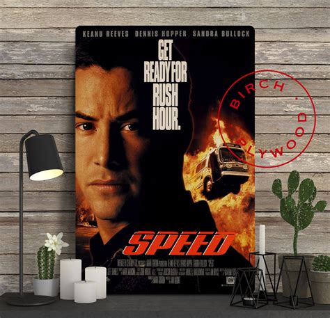 SPEED Movie Poster on Wood Keanu Reeves Dennis Hopper