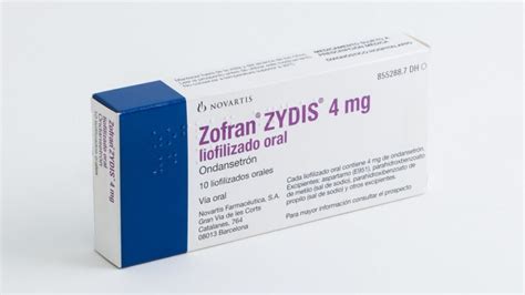 ZOFRAN ZYDIS 4 mg LIOFILIZADO ORAL , 10 liofilizados. Precio: 22.21€.