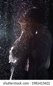 Sexy Romantic Couple Passionately Hugging Rain Stock Photo 1981413422 ...