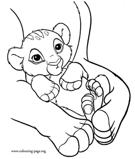 The Lion King - Simba in his mother's arms coloring page | Lion ...