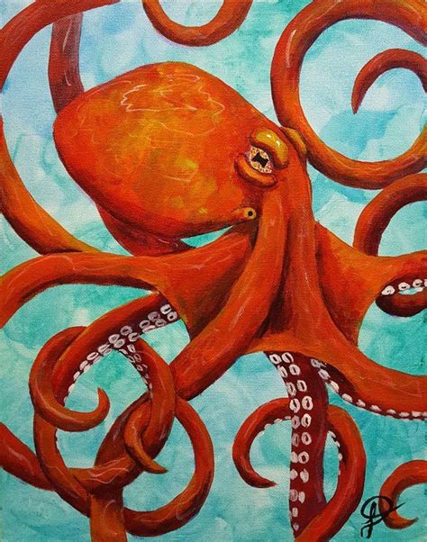 Untitled - 257 Octopus (2019) Acrylic painting by Kris Fairchild | Octopus painting, Octopus ...