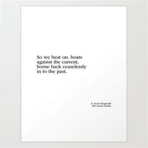 The Great Gatsby Quote F. Scott Fitzgerald Quotes Art Print by Socoart - X-Small | Inspirational ...