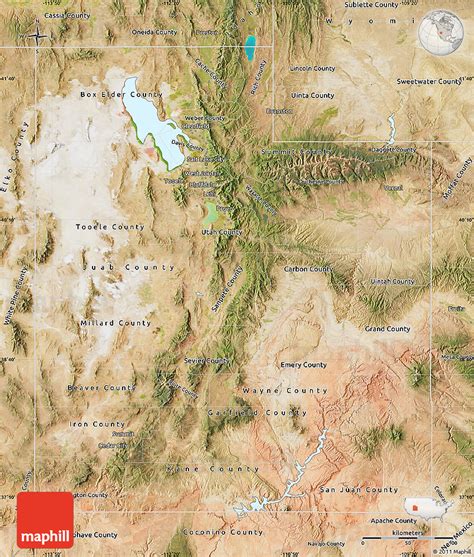 Satellite Map of Utah