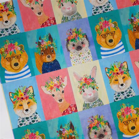 Forest friends by Blend fabrics - woodland animal forest print fabric ...