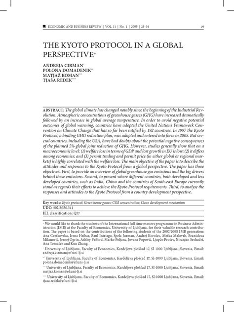 The Kyoto Protocol in A Global Perspective PDF | PDF | Kyoto Protocol ...