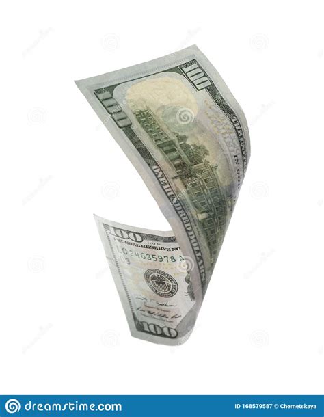 Dollar Banknote Isolated. Flying Money Stock Image - Image of deposit ...