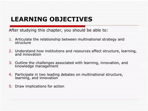 Objectives Examples