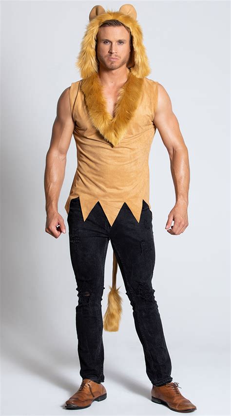 Yandy Men's Hear Me Roar Lion Costume, Tan Lion Costume - Yandy.com