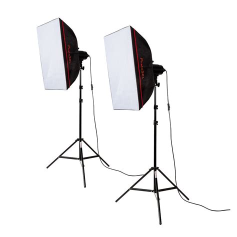 PhotoSEL LS21E52 Softbox Studio Lighting Kit - 2 x 85W 5000lm 5500K 90 ...