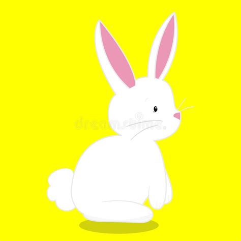 A Sideview of a Rabbit on a White Background Stock Vector ...