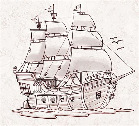 10+ Old Pirate Ship Drawing in 2023 | Pirate ship drawing, Ship drawing, Pirate ship art