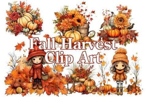 Fall Harvest Clip Art Collection 7 Graphic by Sunny Jar Designs™ · Creative Fabrica