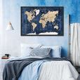 Wood Textured World Map Wall Art | Digital Art