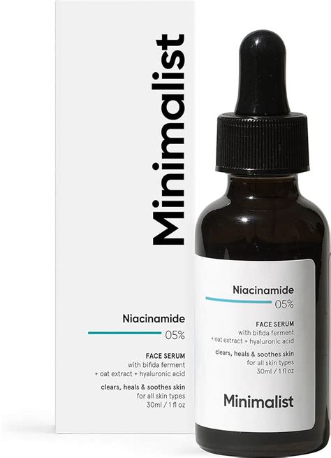 Minimalist 5% Niacinamide Serum For Clear Glowing Skin | Repairs Skin With Vit B3 & Hyaluronic ...