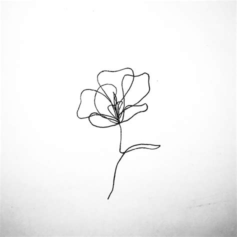 Continuous line flower tattoo idea | Line tattoos, Flower tattoos, Diy ...