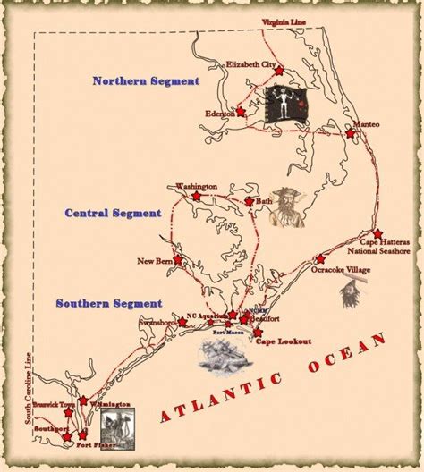 Map of Blackbeard's haunts | Shipwreck island, Ocracoke, Book projects