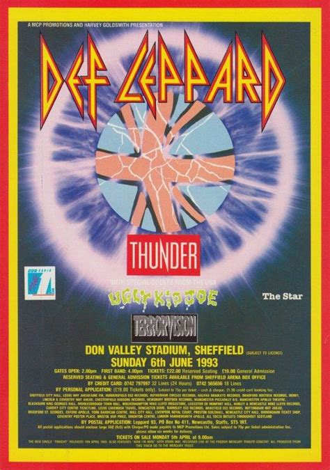 DEF LEPPARD Don Valley Stadium 1993 Adrenalize UK Tour Poster