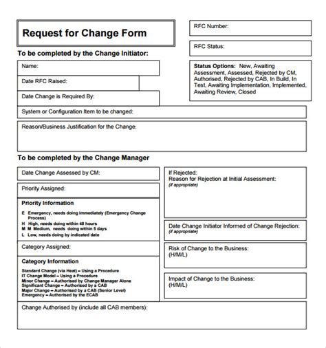 FREE 7+ Sample Change Request in PDF | MS Word