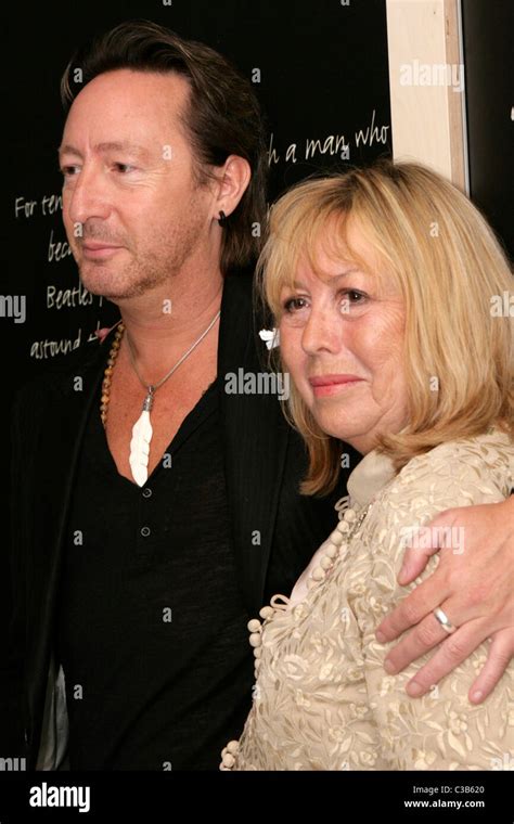 Julian Lennon and Cynthia Lennon attend the opening of 'White Feather ...