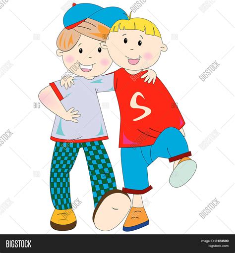 Best Friends Cartoon Vector & Photo (Free Trial) | Bigstock