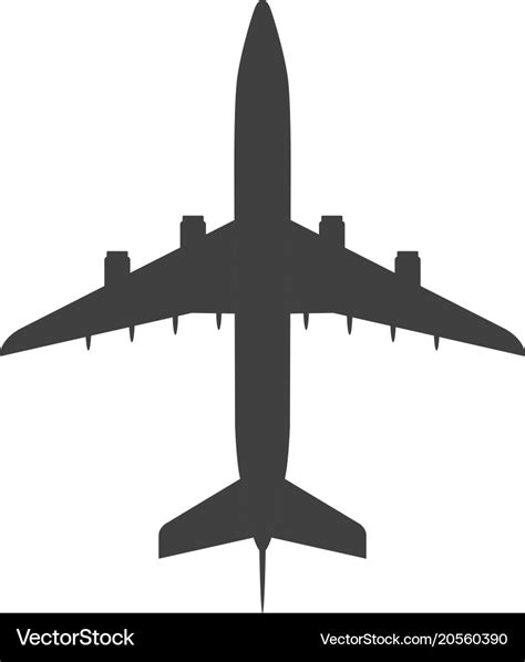 Airplane top view icon aircraft passenger plane Vector Image