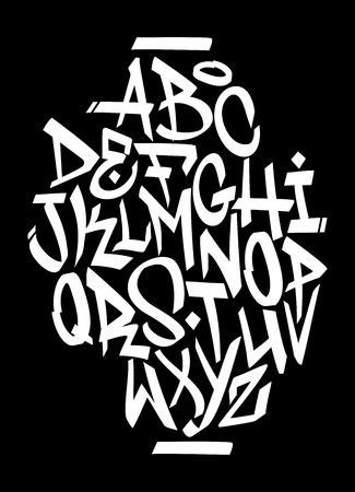 the alphabet is made up of letters and numbers in white on a black ...