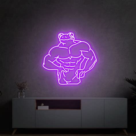 Muscle Frog Neon Sign, Funny Kawaii Frog Led Sign, Custom Neon Sign, Neon Wall Art, Kids Room ...