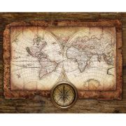 Old World Map and Compass Wrapped Canvas | Zazzle