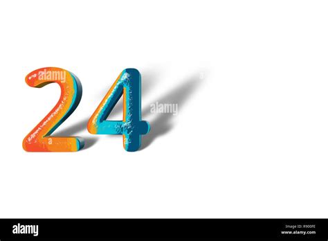 3D Number 24 twenty four lively colours Stock Photo - Alamy