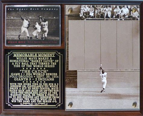 Willie Mays #24 The Catch 1954 World Series Photo Plaque HOF Giants | eBay