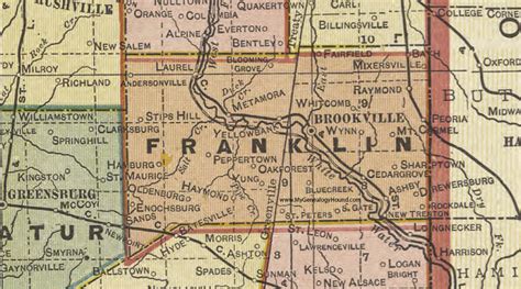 Franklin County, Indiana, 1908 Map, Brookville