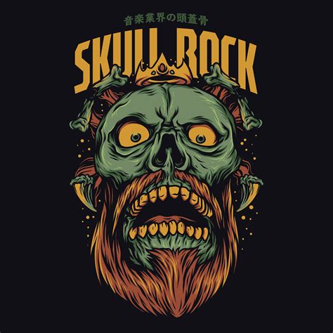 Rock Skull With Crown - Download Free Vectors, Clipart Graphics ...