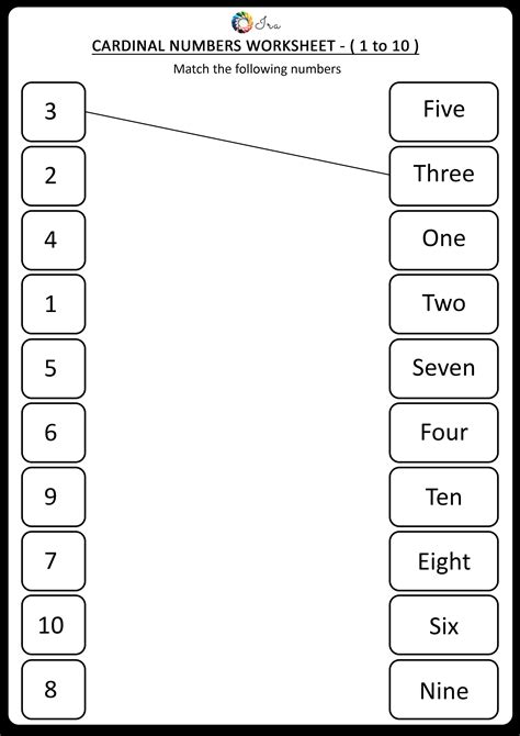 Cardinal Numbers Worksheet (1 to 10) | English worksheets for kindergarten, Preschool math ...