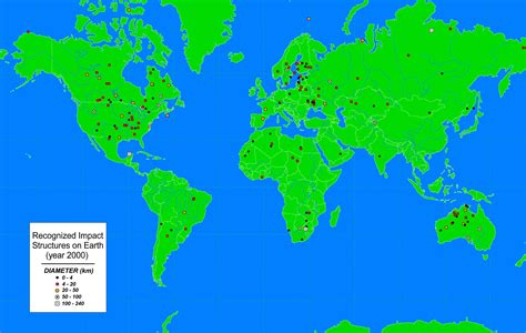 2. Geographic Distribution of Known Impact Structures