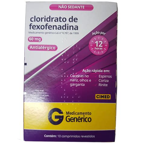 Fexofenadina 60mg 10 Comprimidos Revestidos - PoupaFarma