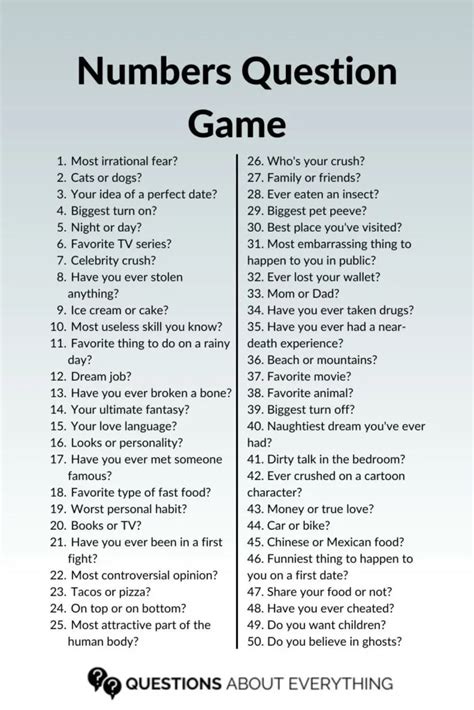 Numbers Question Game: 105 Fun Pick a Number Questions