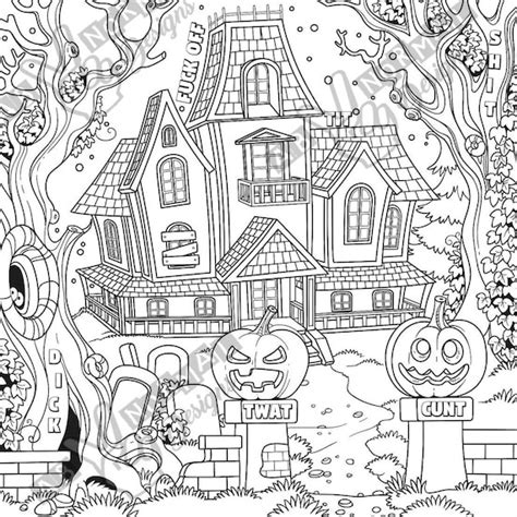 Haunted House Coloring Page Printable