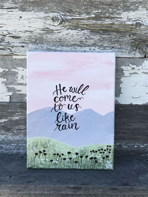 He Will Come To Us Like Rain Bible Verse Canvas Painting Art - Painting Bibles | Christian ...