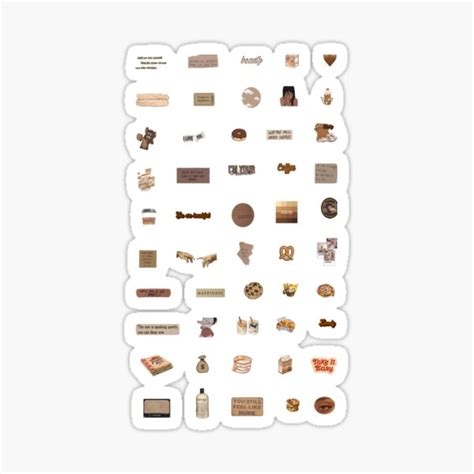 "Brown Aesthetic Laptop Sticker Pack Of 50 " Sticker by rojx2 | Redbubble