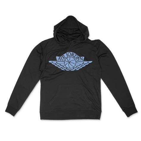 Air Jordan 1 UNC Toe HOODIE - Black/UNC Blue - Retro Wings Logo | eBay