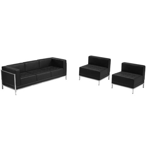 HERCULES Imagination Series Black Leather Sofa & Chair Set - by Flash Furniture - Madison Seating