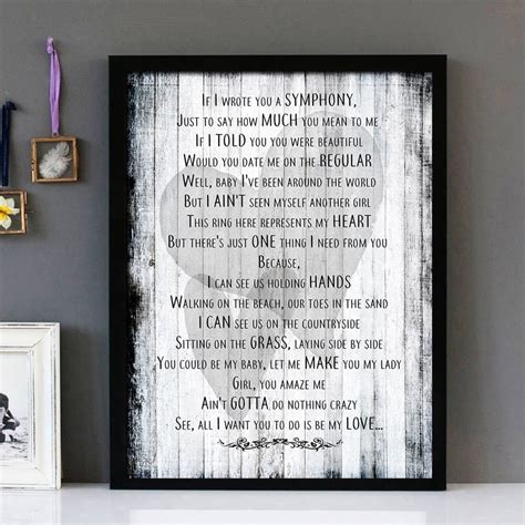 "My Love" - Justin Timberlake - Framed Lyrics Wall Art Design