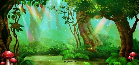 Cartoon Forest Background, Wallpaper, Forest, Mushroom Background Image ...