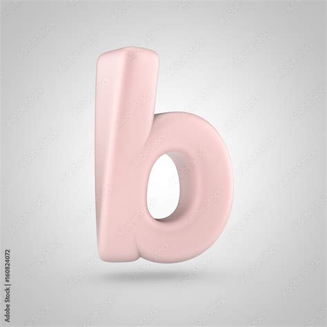 Millennium Pink color letter B lowercase isolated on white background ...