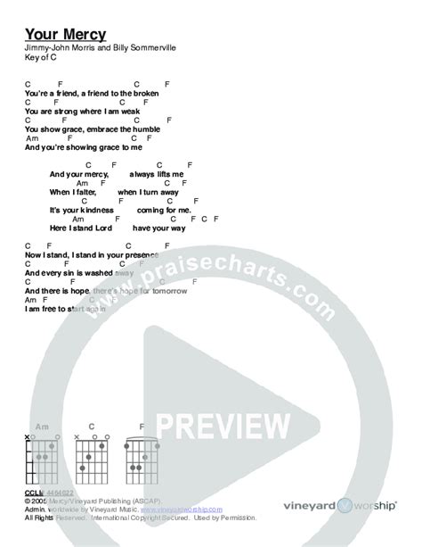 Your Mercy Chords PDF (Vineyard Music) - PraiseCharts