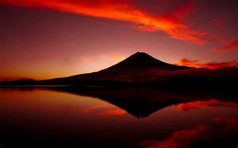 Mount Fuji, Volcano, Japan, Mountains, Lake, Reflections, Landscape ...