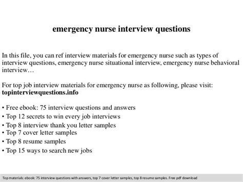 Emergency nurse interview questions